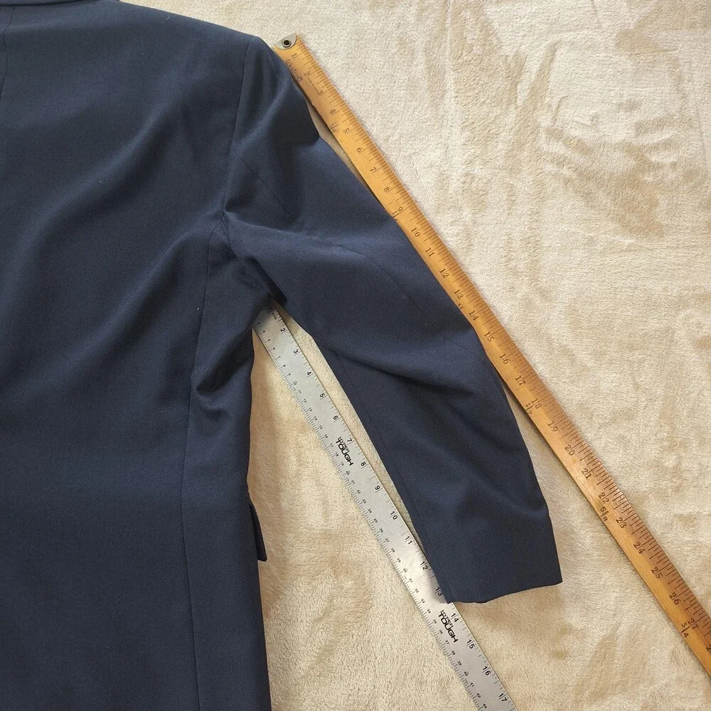 Egon Von Furstenberg Suit Mens 42R Navy Blue Single Vented Wool Blazer Pants Set